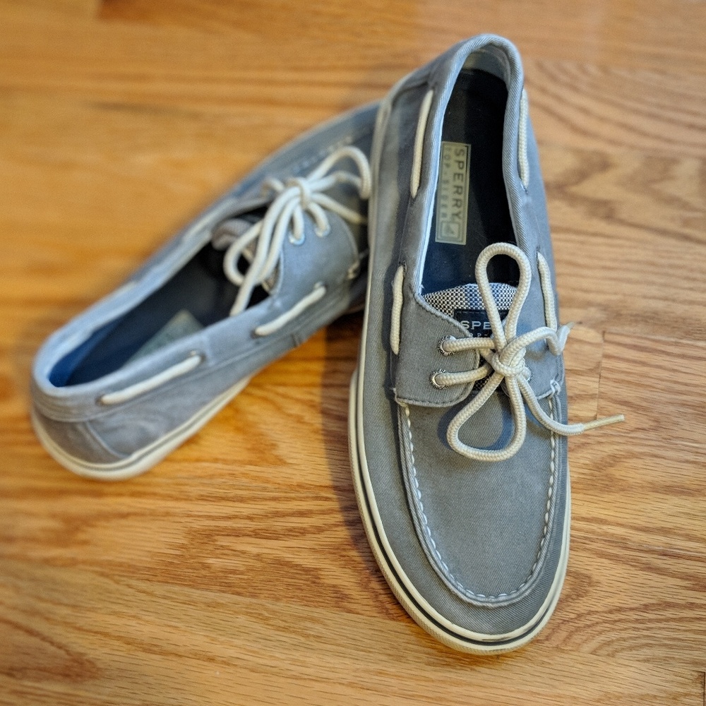 Men's gray canvas Sperry's